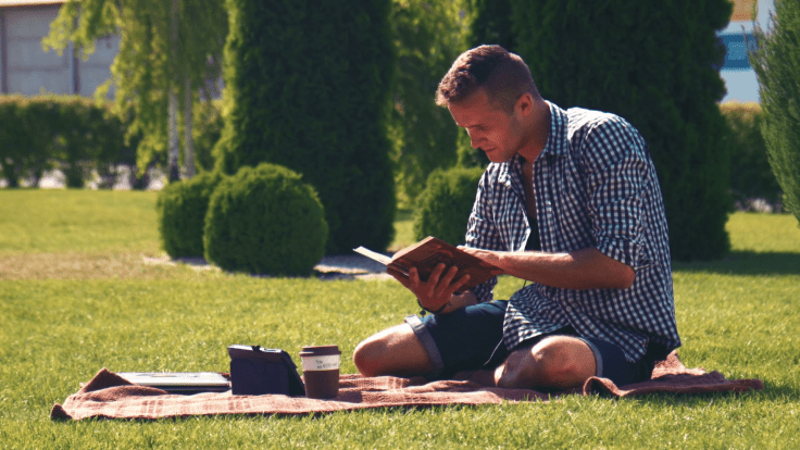 reading in the garden